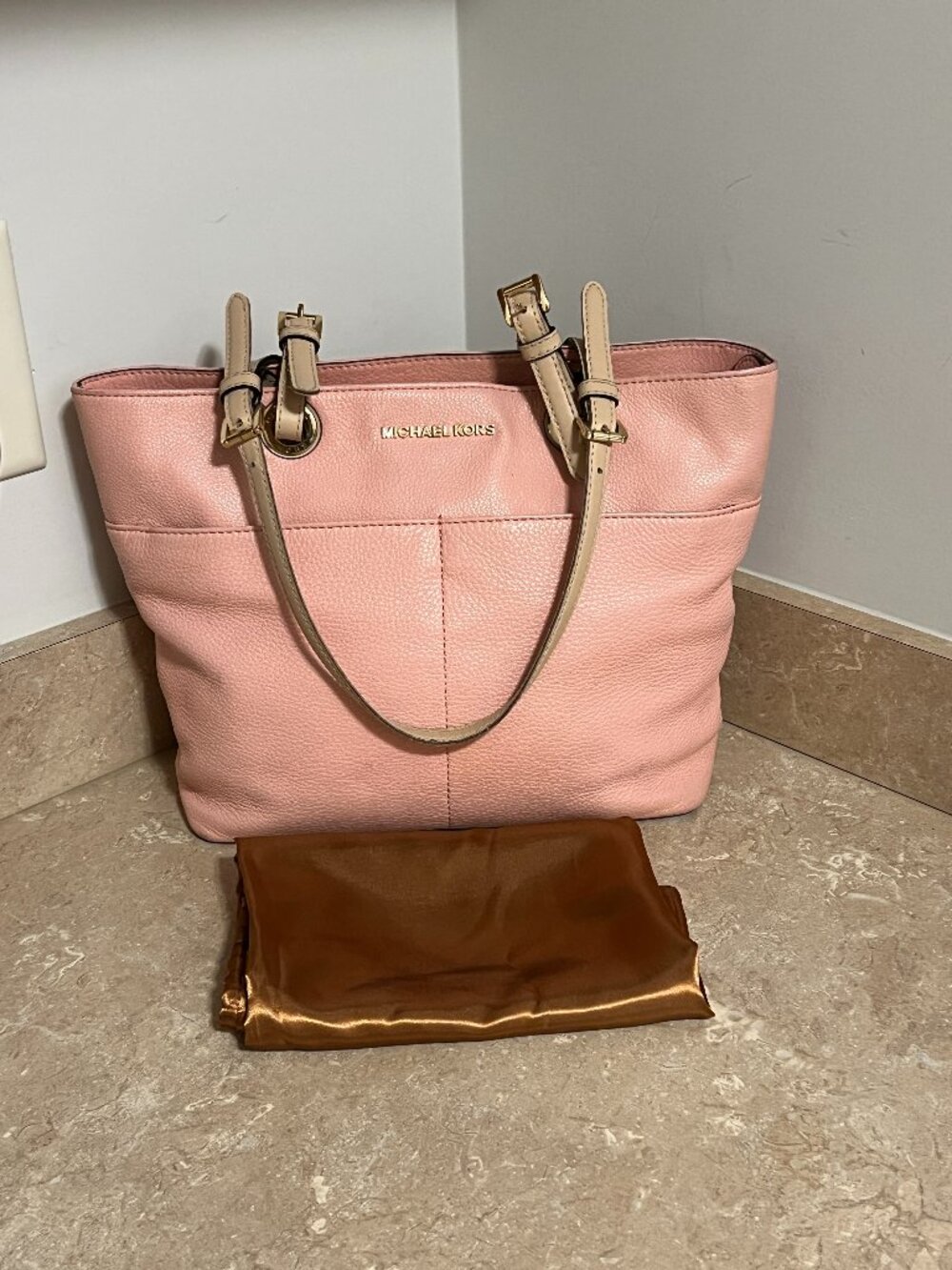 Michel Kors Pastel Pink Bedford Zip Top Tote